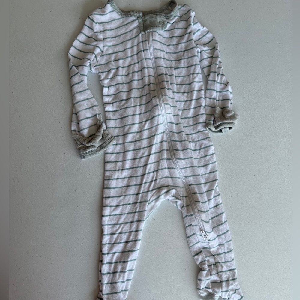 Cloud Island White and Blue Striped Kids Footie